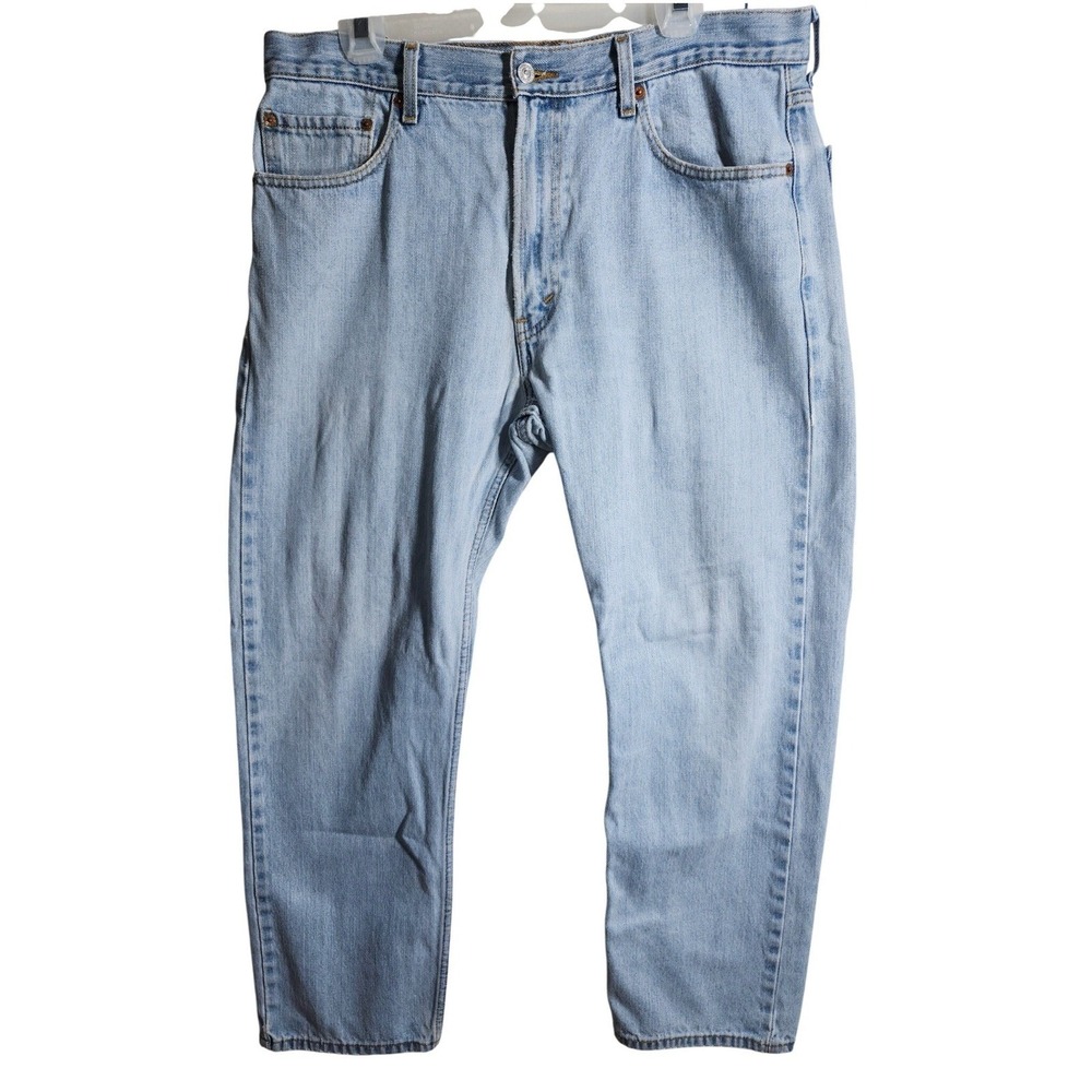 VTG Levi's 505 Regular Fit Light Wash Denim Jeans Mens 36X30 DISTRESSED SEE PICS